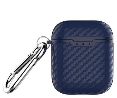 Productafbeelding van BELINE AirPods Carbon Cover, hoesje voor AirPods 1/2, blauw/blauw