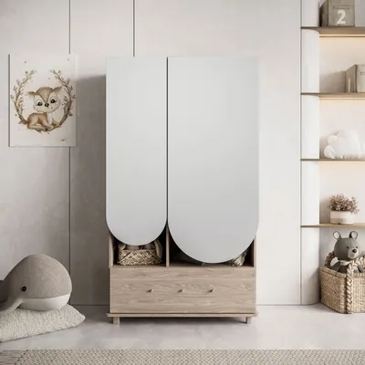 Produktbild von Kinderkleiderschrank 2-türig BLOOM 2D1S