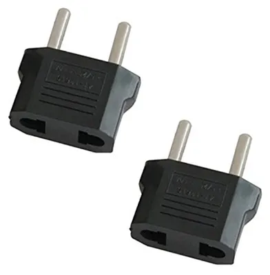 Productafbeelding van 2-pack US naar EU reisstekker adapter, 2-pins CN naar 2-pins EU