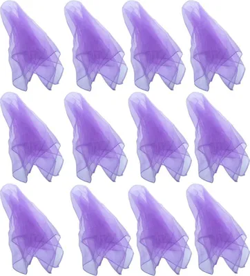Produktbild von 12er-Pack Jonglier-Tanzschals | Mischfarben & Einfarbig | 60 x 60 cm – Perfekt für Kinder & Erwachsene | Violett