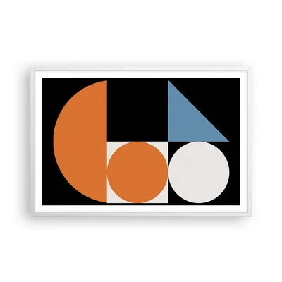 Produktbild von Gerahmtes Poster - Weißer Rahmen - Stück Geometrisch Räder - 91,5x61 cm - Wand Bild - Wanddeko - Wandbilder - Kunstposter - Wandposter - Bilderrahmen - Bilder - Kunstdruck - P2WAA91x61-4879