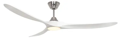 Immagine prodotto di Ventilatore da soffitto a risparmio energetico con luce LED e telecomando Eco Genuino-L 180 cm Cromo opaco / Bianco opaco