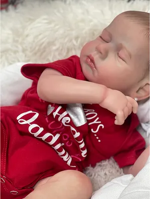 Immagine prodotto di bambola da 19 pollici, bambola Loulou addormentata in formato neonato, bambole reborn, pelle 3D dipinta a mano, strati multipli, vene visibili