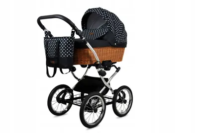 Produktbild von Babylux® Classic Exclusive | 2in1 Kinderwagen Bambimo | White Dots | Kombikinderwagen | Kinderwagens