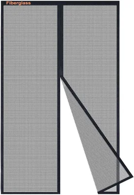 Obrázok produktu pre Sieť proti hmyzu dvere 90x215 cm, čierna, sklolaminátová sieťovina, UV ochrana, automatické zatváranie pre