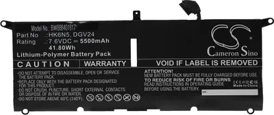 Produktbild von vhbw Akku Ersatz für Dell HK6N5, DGV24 für Notebook (5500 mAh, 7,6 V, Li-Polymer)