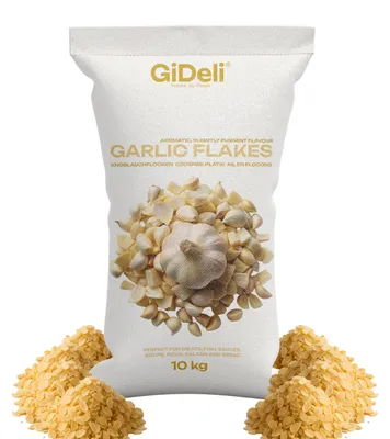 Produktbild von Knoblauchflocken 10kg Naturrein Gastronomie Fleisch Fisch Gemüse Intensiv GiDeli
