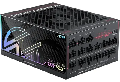 Produktbild von MSI MPG Ai1300TS PCIE5, 1300 W, 100 - 240 V, 50/60 Hz, 15 A, 10 A, Aktiv