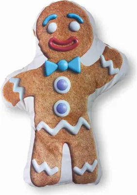 Produktbild von DETEXPOL Geformtes Mikroplüschkissen Lebkuchen Polyester, 36x23 cm