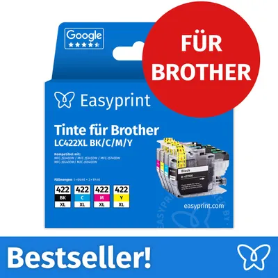 Produktbild von Tintenpatronen für Brother LC422XL, Multipack (BK/C/M/Y), 9 Stück