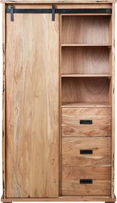 Produktbild von Kleiderschrank Baumkante 100 x 45 x 175 cm Akazienholz massiv naturfarben LIAN I
