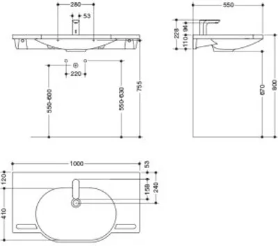 Produktbild von HEWI 950.19.022 Produktset WT u. Armatur,