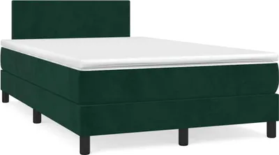 Obrázek produktu pro vidaXL Postel Boxspring s matrací Dark Green 120x200 cm Velvet