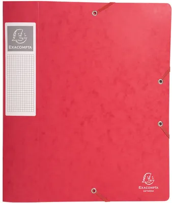 Image de Boîte d'archivage Exacompta Cartobox, livrée à plat, dos de 60 mm, 3 rabats, format A4, rouge