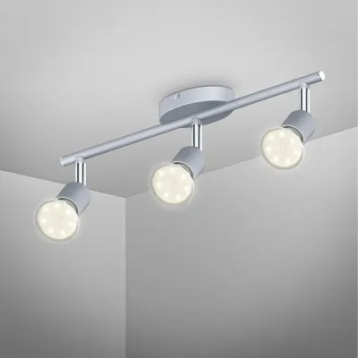 Image de B.K.Licht plafonnier LED 3 spots orientables modernes plafond salon bureau salle à manger cuisine couloir lumière blanche chaude 3 x 3W GU10