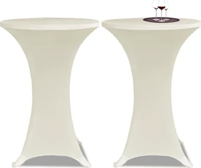 Produktbild von 2 x Tischhusse für Stehtisch Stretchhusse Ø80 cm cremefarben