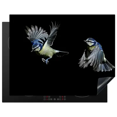 Produktbild von KitchenYeah© Herdabdeckplatte Vogel - Federn - Porträt , 77x59cm, Küche Deko, Glaskeramikkochfeld Herdabdeckung, Abdeckplatte fùr Kochfeld