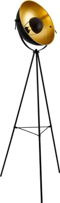 Produktbild von Stehleuchte 'Angers' 158cm Stehlampe Tripod Standleuchte Studio-Scheinwerfer Stativ 1xE27 60W Metall Messing-Schwarz