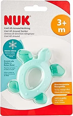 Produktbild von Nuk 10.256.451 COOL ALL-Around Turtle Kunststoff-Beißring, 3 - 6 Monate, KÃ1/4hlfunktion, BPA-frei