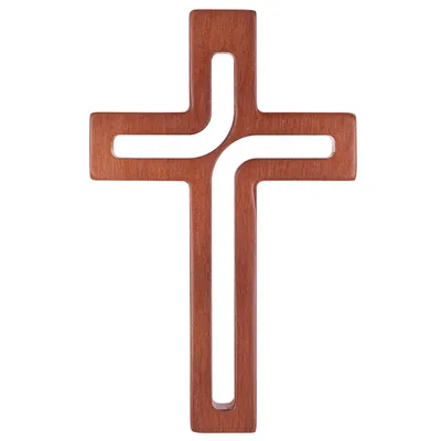 Produktbild von Hängekreuz aus Holz modern braun aus Buchenholz 30x18x1,8 cm