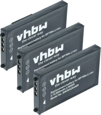 Produktbild von vhbw 3x Akku kompatibel mit Contax SL300RT Kamera (700 mAh, 3,7 V, Li-Ion)