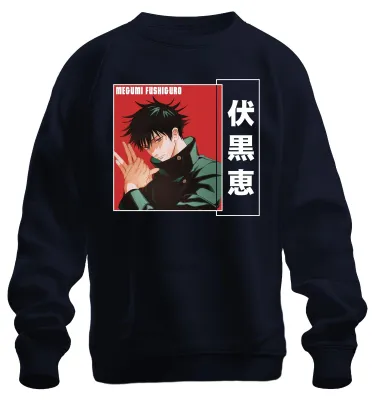 Obrázek produktu pro Megumi Fushiguro Jujutsu Kaisen Anime Manga Dárkový plakát Uni mikina, námořnická modrá, XL