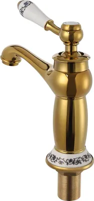 Immagine prodotto di Rubinetteria da bagno retrò - Rubinetto lavabo miscelatore - Monocomando - Temperatura regolabile - Maniglia in ottone - Caldo/Freddo