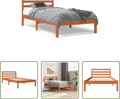 Produktbild von The Living Store Massivholzbett Wachsbraun 75x190 cm Kiefer