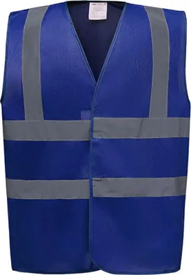 Produktbild von YOKO HVW100 | Sicherheitsweste High Visibility 2 Bands & Braces Waistcoat - Farbe: Royal Blue - Größe: M