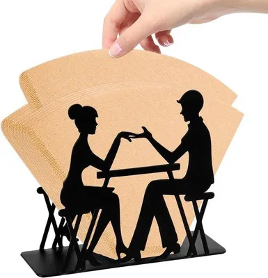 Image de Porte-cafés et porte-serviettes noir en acier inoxydable