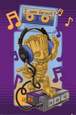 Produktbild von Marvel Poster Set Guardians of the Galaxy Groot Cassette 61 x 91 cm (4)