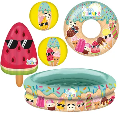 Produktbild von Happy People - Happy Summer Schwimmset (5-teilig) Planschbecken Schwimmring Pool planschen Kinder