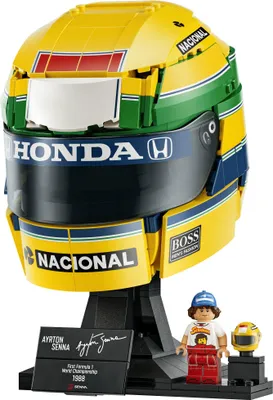 Produktbild von LEGO Editions Ayrton Senna Helm - Formel 1 Fanartikel - Rennhelm Modellbau zum Ausstellen mit Sammelbarer Minifigur - Geschenk für Jungen ab 14 Jahren & Erwachsene Motorsport Fans - 43024