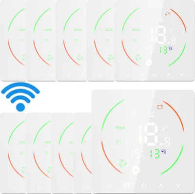 Zdjęcie produktu dla 10x Inteligentny termostat Tuya WiFi Termostat pokojowy do ogrzewania podłogowego 3A, programowalny regulator temperatury Termostat ścienny LCD, biały