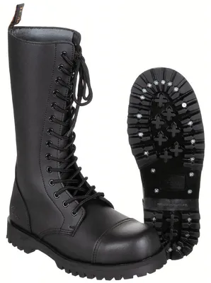 Produktbild von Springerstiefel schwarz oder Stahlkappenstiefel 14-Loch "Pure Trash" 9