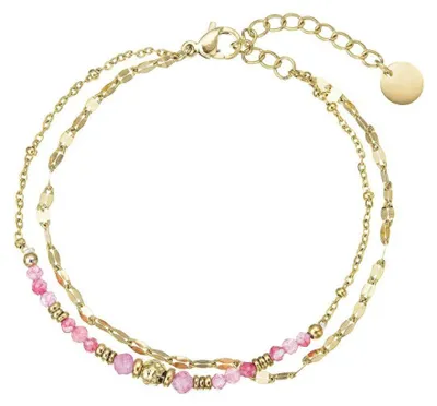 Produktbild von Doppeltes vergoldetes Armband mit Erdbeerquarz 43070.3