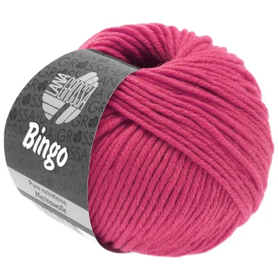 A ball of pink yarn with a label.