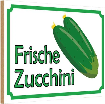 Produktbild von vianmo Holzschild 12x18 cm frische Zucchini Hofladen Marktstand Laden