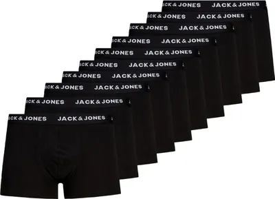 Produktbild von Jack & Jones 10er-Pack Kurze Bozershorts, Boxershorts, Boxer-Unterhose, Erwachsener, Männlich, Schwarz, Einfarbig