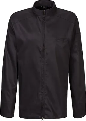Produktbild von Kochjacke langarm, 2-wege RV, Fb. schwarz, Gr. 2XL : 2XL : 65% Polyester 35%Baumwolle 220 g/m² : schwarz