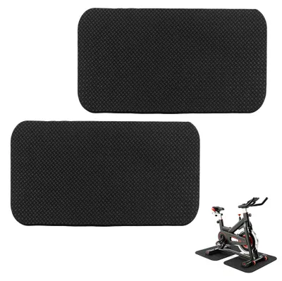 Immagine prodotto di 2 tappetini protettivi per pavimenti, adatti per attrezzature da fitness, dimensioni 30 x 63,5 cm, antiscivolo e ammortizzanti, realizzati in PVC