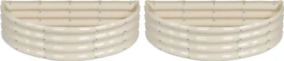 Produktbild von Halbrunde Hochbeete aus verzinktem Stahl – 120 cm x 60 cm – Elfenbein – 2er-Pack