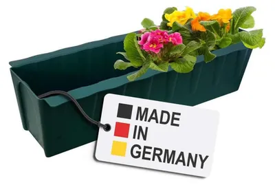 Image de BURI Bac à fleurs pour palettes Euro | 37,3cm vert foncé | Bac à plantes pour palette Euro | Bac à balcon | Pot de fleurs | en plastique solide | Germany