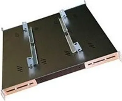 Produktbild von TRITON Police s perforací 19", 1U/750mm, nosnost 150kg, šedá