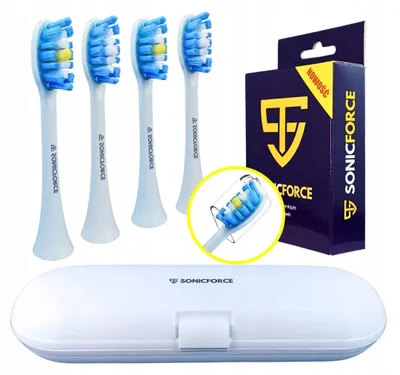 Image de SonicForce Têtes de brosse à dents PerfectClean 4 pièces Zamiennik Étui