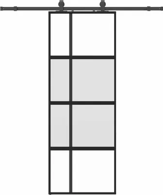 Immagine prodotto di vidaXL Porta scorrevole con rubinetteria nera 76x205 cm in vetro temperato