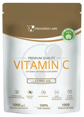 Obrázok produktu pre PROGRESS LABS KWAS L-ASKORBINOWY (VITAMÍN C) 1000 mg, 1000 g. PODPORA IMUNITY