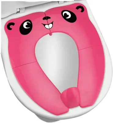 Imagen del producto de Asiento de inodoro portátil plegable, color rosa, para niños, ayuda para ir al baño
