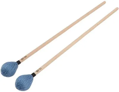 Immagine prodotto di Bacchette per marimba - Taglia media - Realizzate in gomma dura - Manico in legno di faggio - Colore blu - Bacchette per strumenti a percussione - Adatte per vibrafono