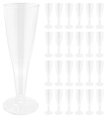 25 transparente Plastik-Champagnergläser 140 ml für Feiern